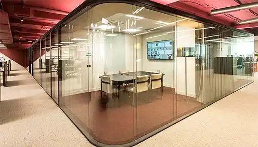 Curved glass walls