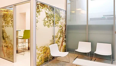 Framed glass walls