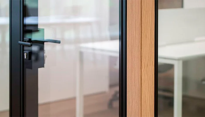 Framed double glass 4” swing door